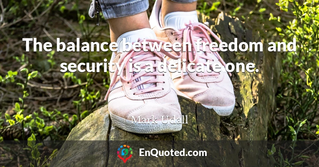The balance between freedom and security is a delicate one.