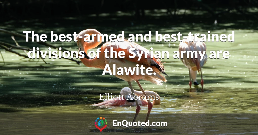 The best-armed and best-trained divisions of the Syrian army are Alawite.