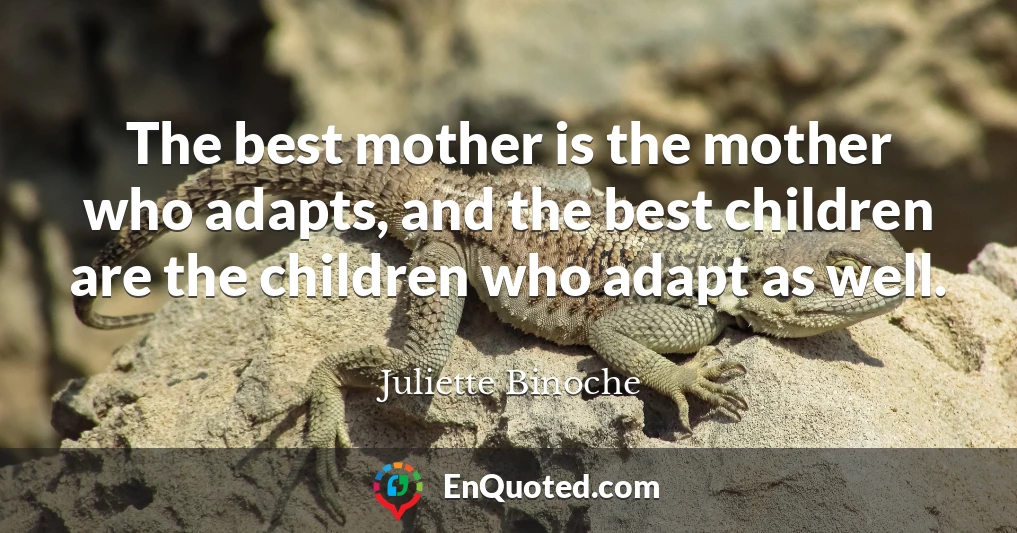 The best mother is the mother who adapts, and the best children are the children who adapt as well.