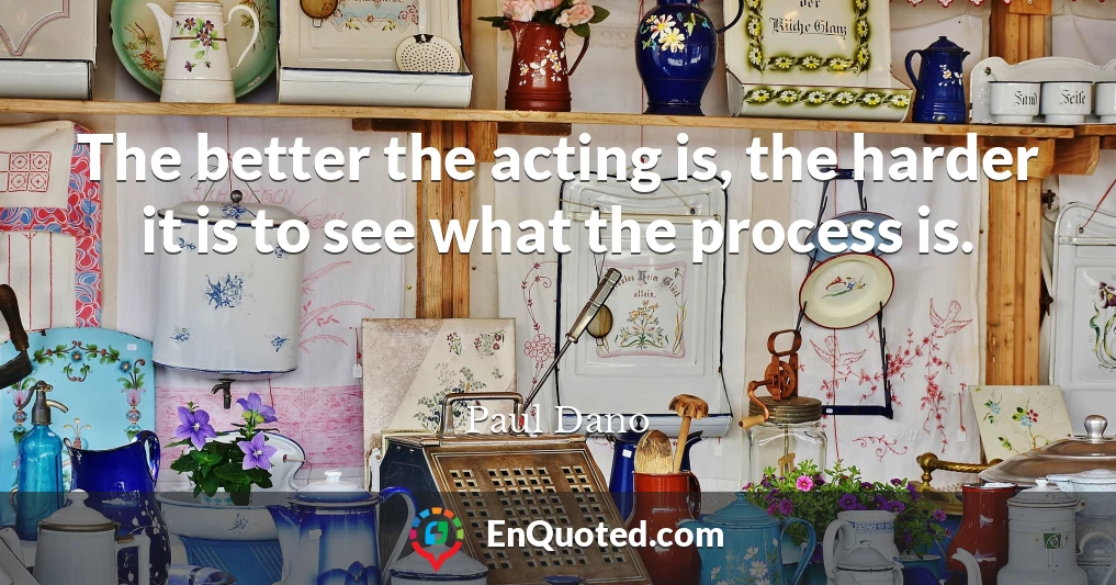 The better the acting is, the harder it is to see what the process is.