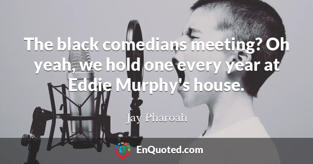 The black comedians meeting? Oh yeah, we hold one every year at Eddie Murphy's house.