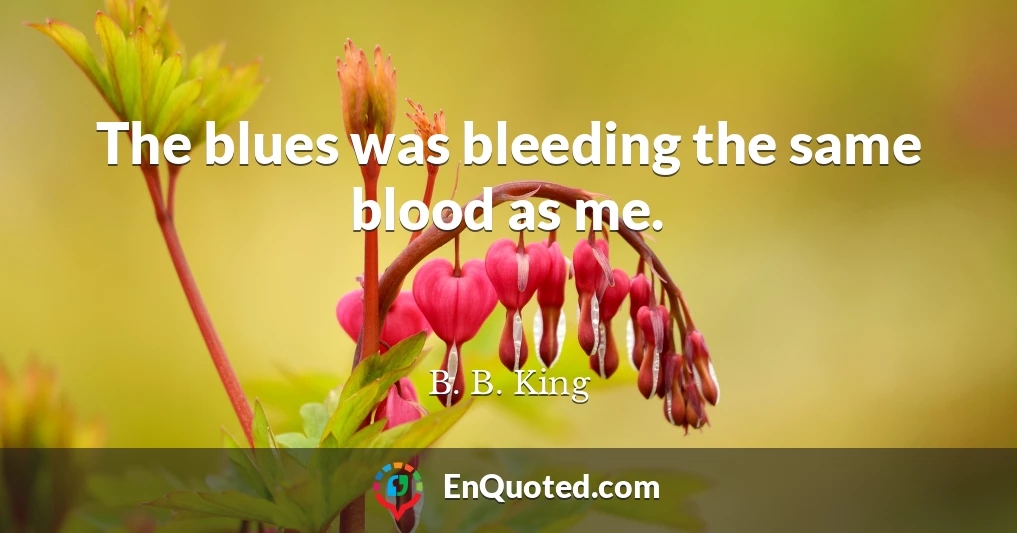 The blues was bleeding the same blood as me.