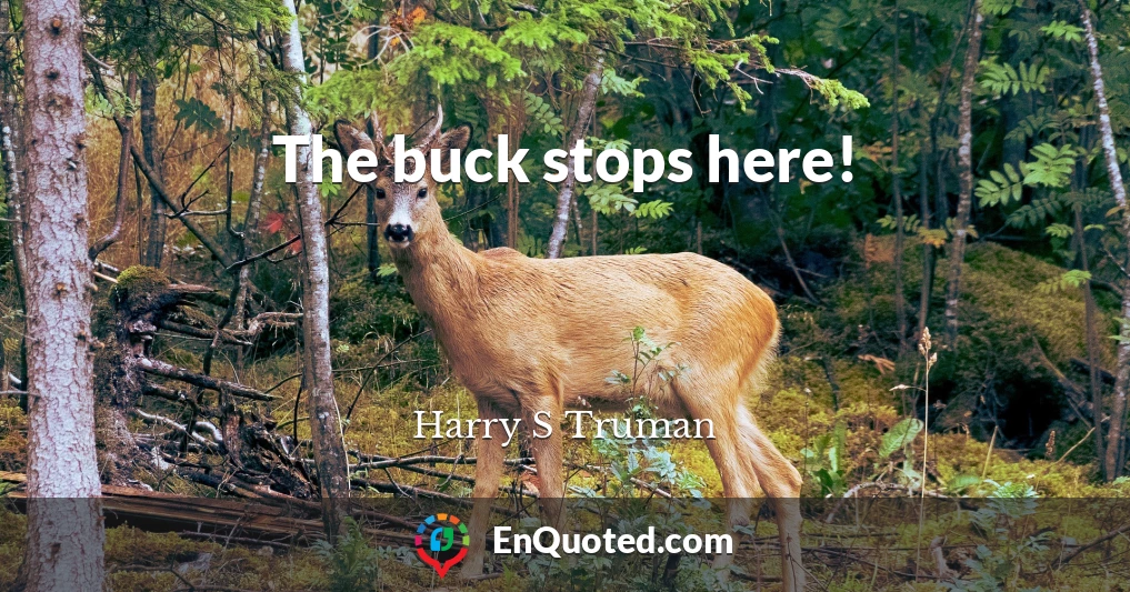 The buck stops here!