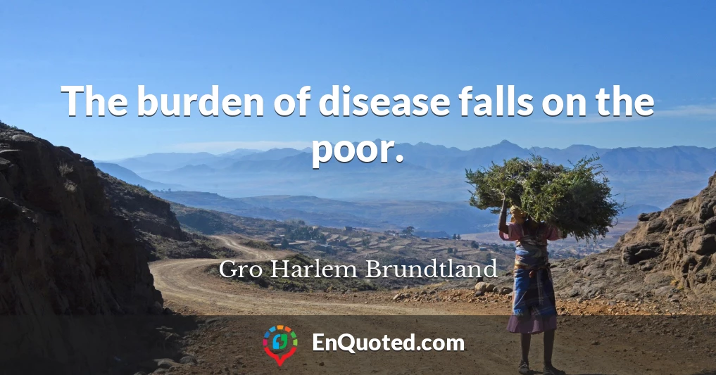 The burden of disease falls on the poor.