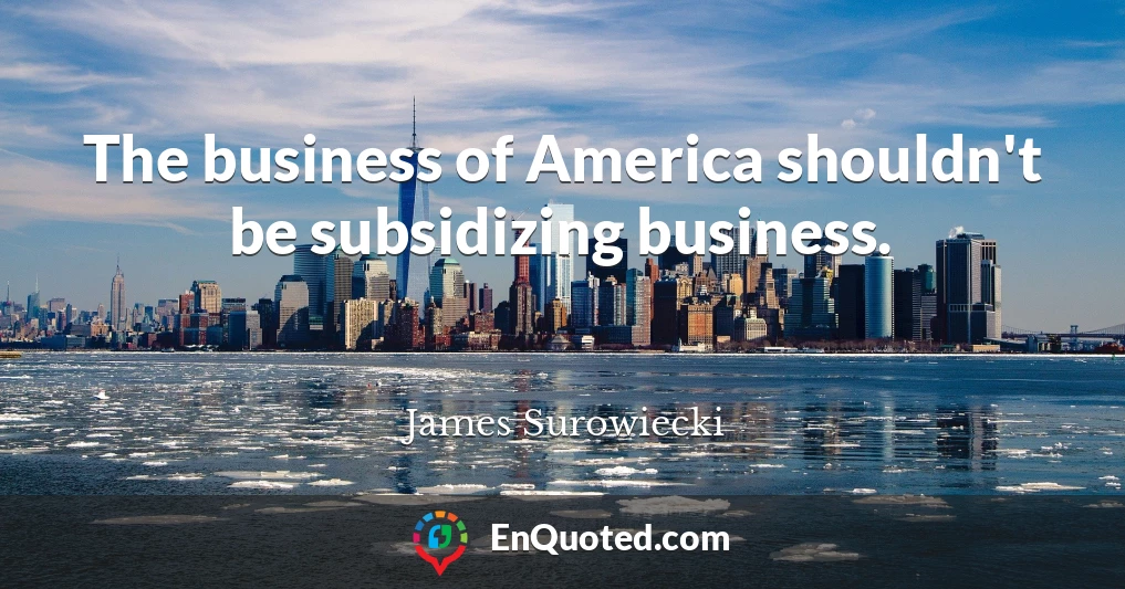 The business of America shouldn't be subsidizing business.