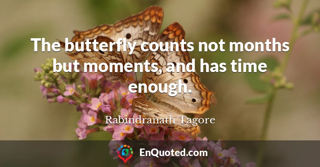 The butterfly counts not months but moments, and has time enough.