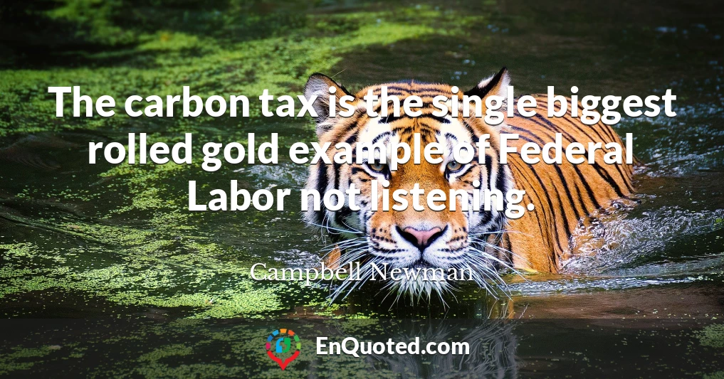 The carbon tax is the single biggest rolled gold example of Federal Labor not listening.