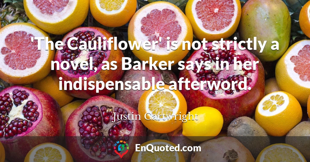 'The Cauliflower' is not strictly a novel, as Barker says in her indispensable afterword.