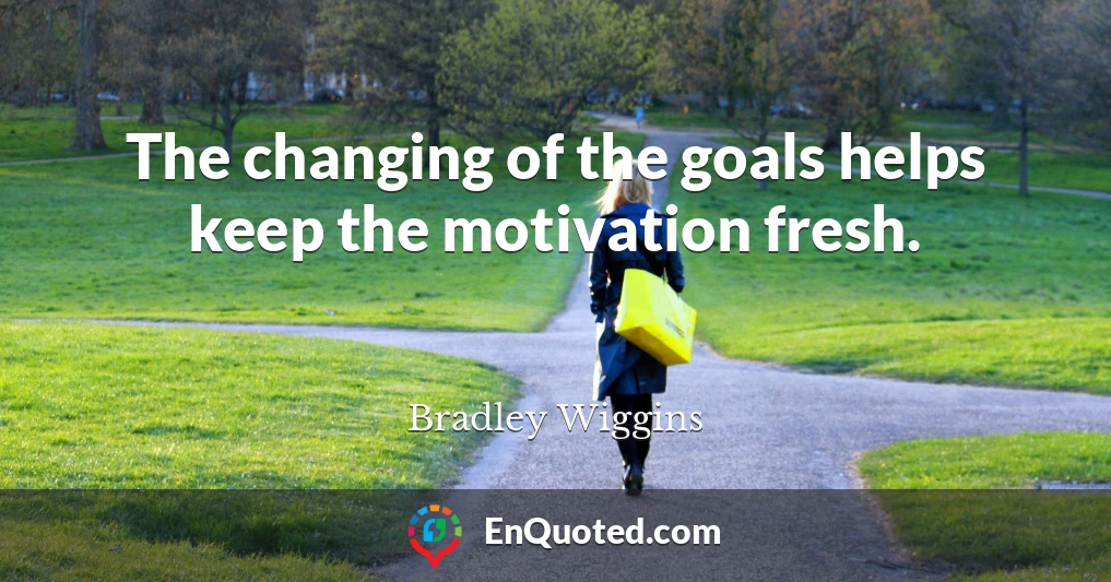 The changing of the goals helps keep the motivation fresh.
