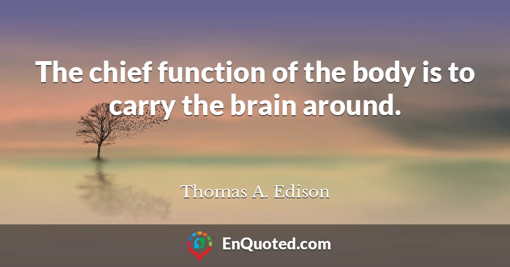The chief function of the body is to carry the brain around.