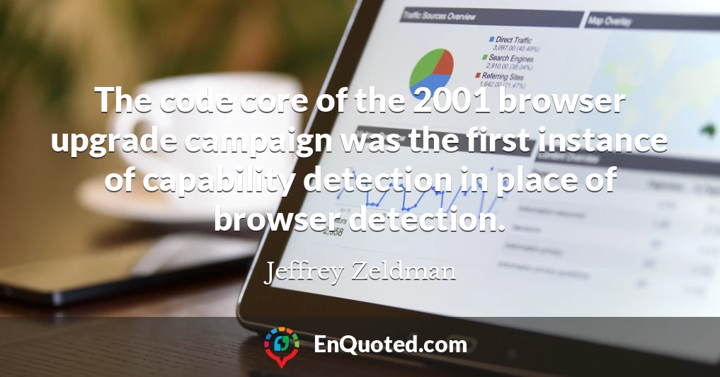 The code core of the 2001 browser upgrade campaign was the first instance of capability detection in place of browser detection.