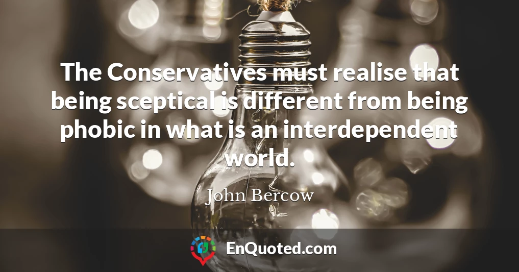The Conservatives must realise that being sceptical is different from being phobic in what is an interdependent world.
