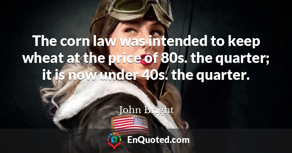 The corn law was intended to keep wheat at the price of 80s. the quarter; it is now under 40s. the quarter.