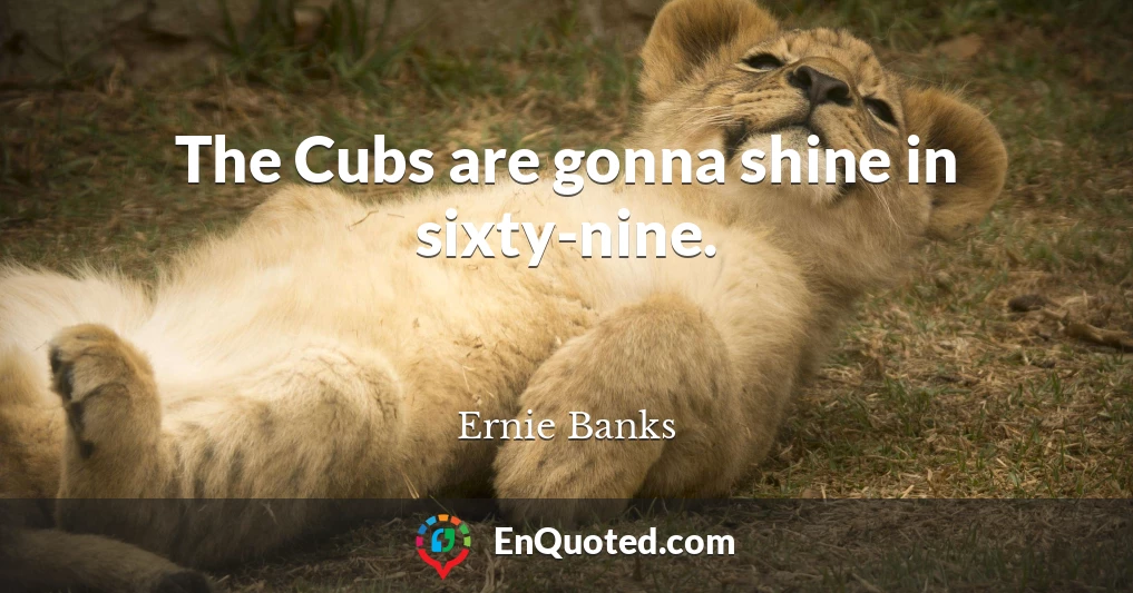The Cubs are gonna shine in sixty-nine.