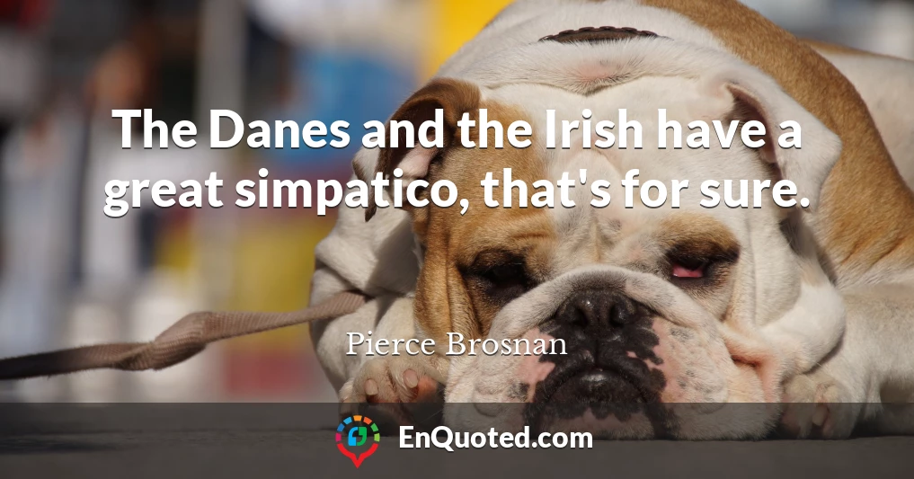The Danes and the Irish have a great simpatico, that's for sure.