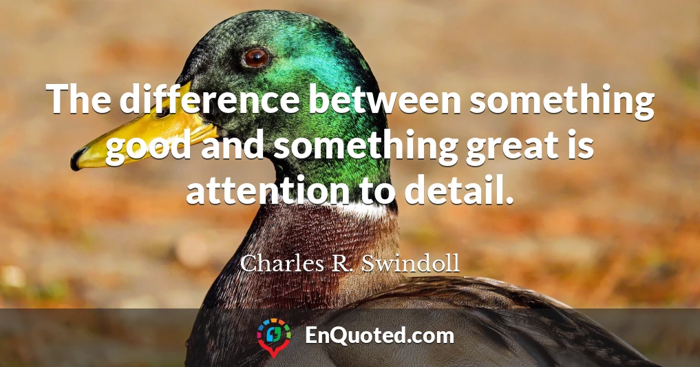 The difference between something good and something great is attention to detail.