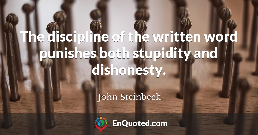 The discipline of the written word punishes both stupidity and dishonesty.