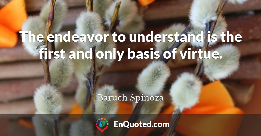 The endeavor to understand is the first and only basis of virtue.