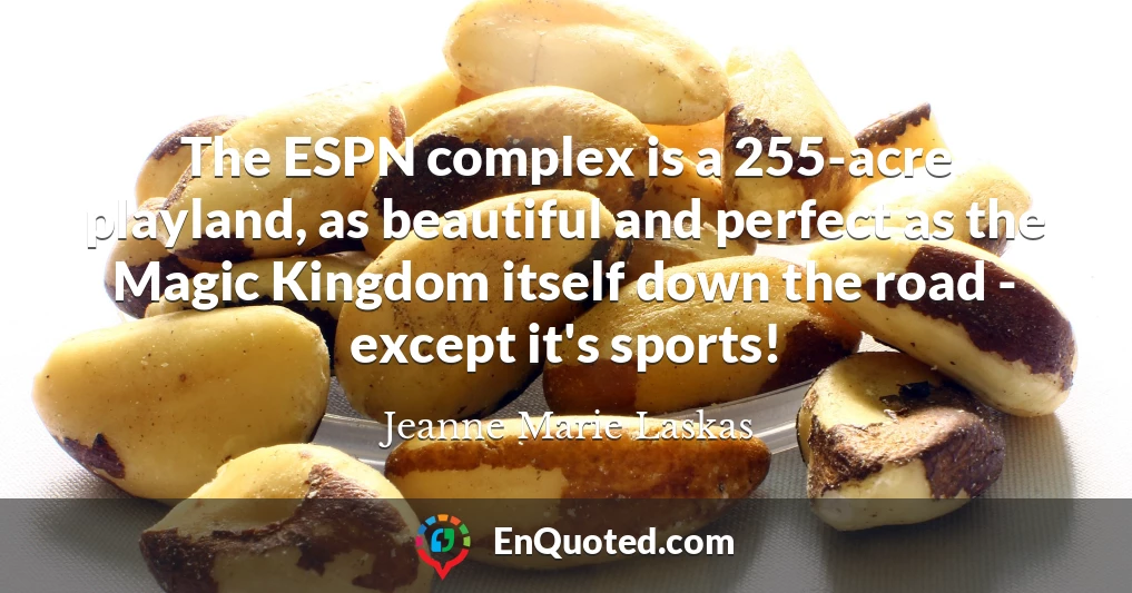 The ESPN complex is a 255-acre playland, as beautiful and perfect as the Magic Kingdom itself down the road - except it's sports!