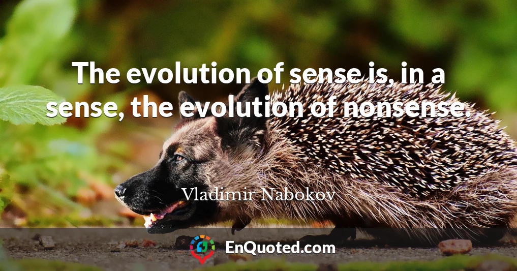 The evolution of sense is, in a sense, the evolution of nonsense.