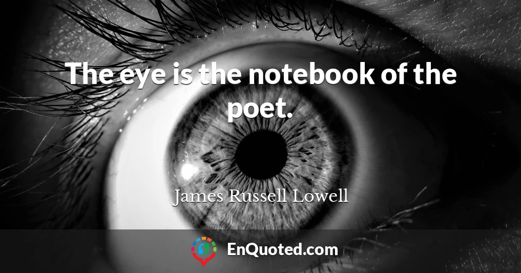 The eye is the notebook of the poet.
