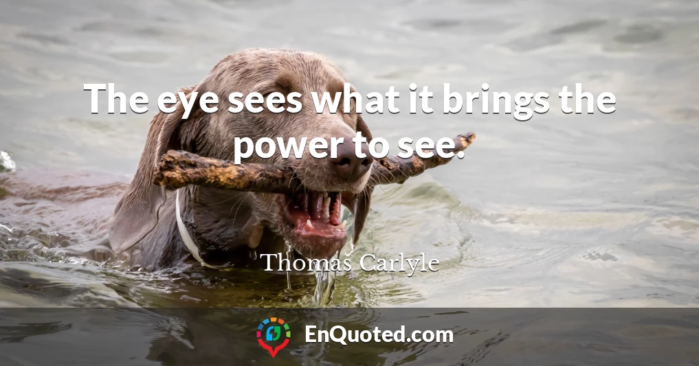 The eye sees what it brings the power to see.