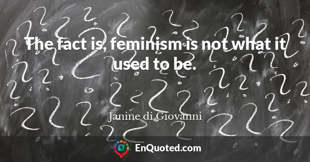 The fact is, feminism is not what it used to be.