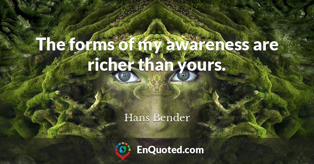 The forms of my awareness are richer than yours.