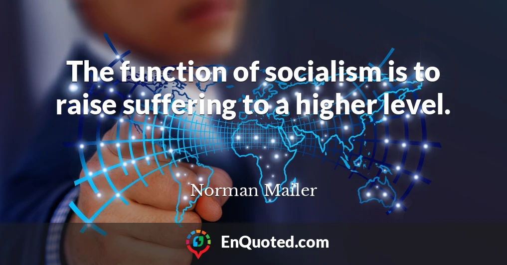 The function of socialism is to raise suffering to a higher level.