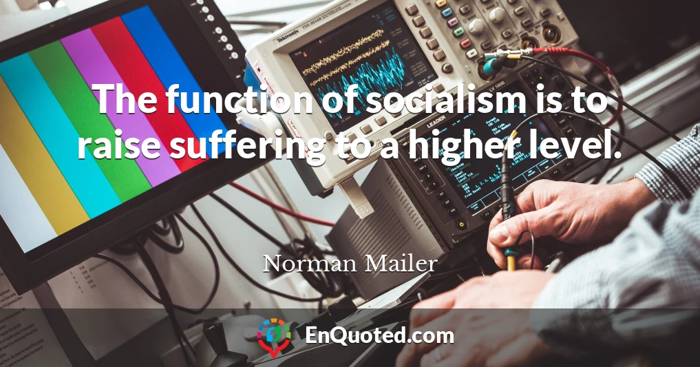 The function of socialism is to raise suffering to a higher level.