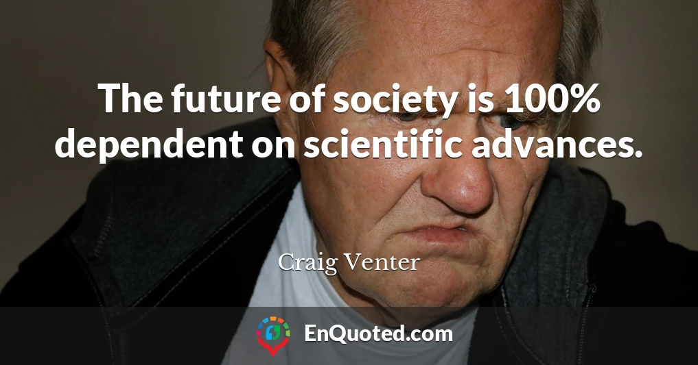 The future of society is 100% dependent on scientific advances.