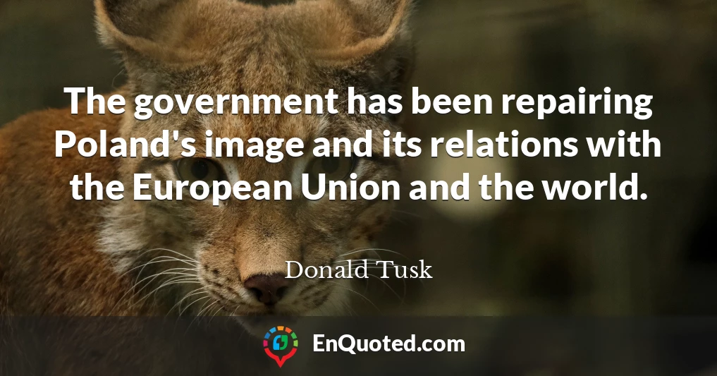 The government has been repairing Poland's image and its relations with the European Union and the world.