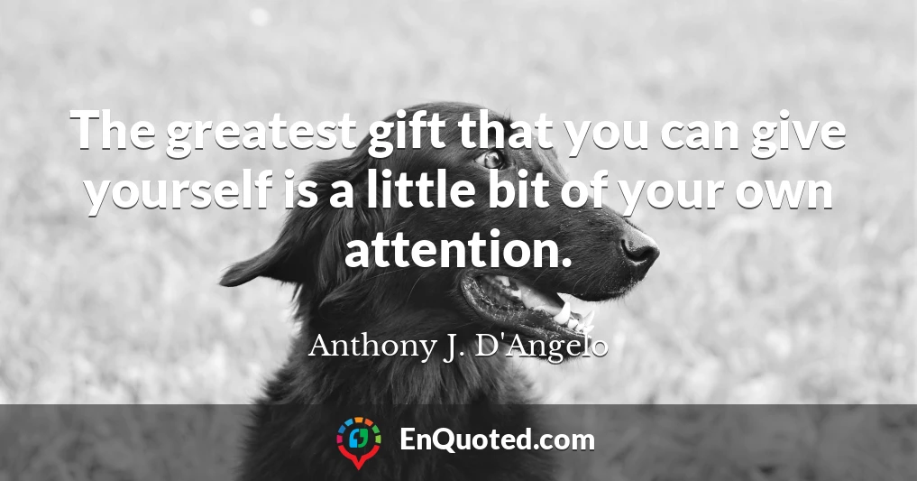 The greatest gift that you can give yourself is a little bit of your own attention.