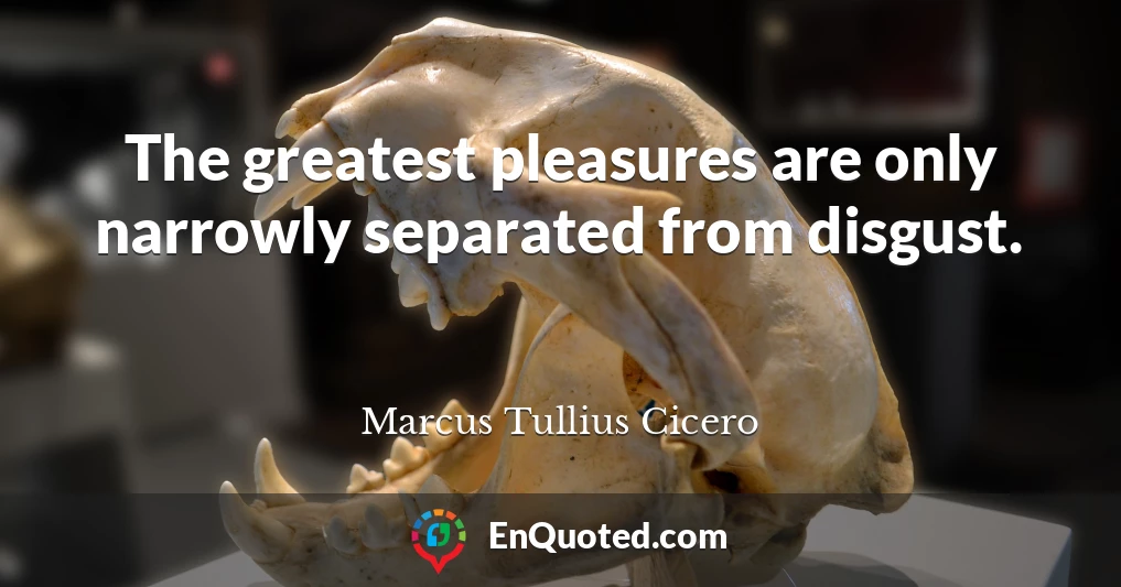 The greatest pleasures are only narrowly separated from disgust.