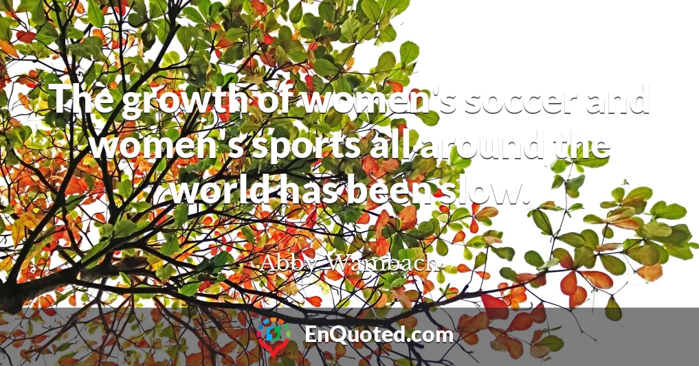 The growth of women's soccer and women's sports all around the world has been slow.