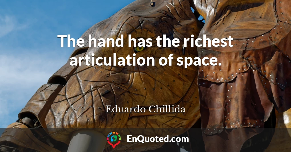 The hand has the richest articulation of space.