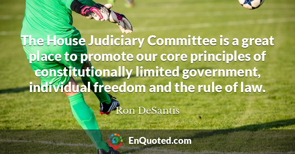 The House Judiciary Committee is a great place to promote our core principles of constitutionally limited government, individual freedom and the rule of law.