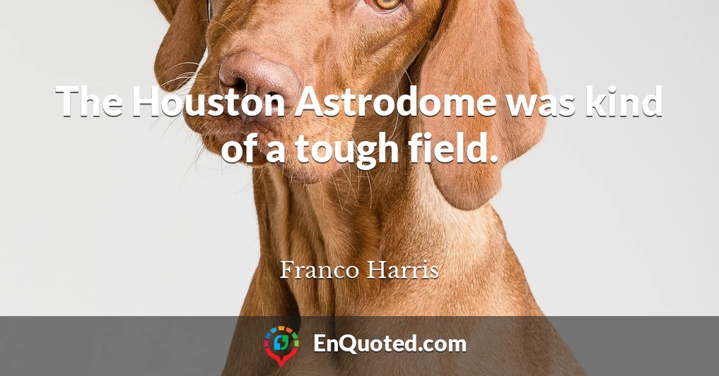 The Houston Astrodome was kind of a tough field.