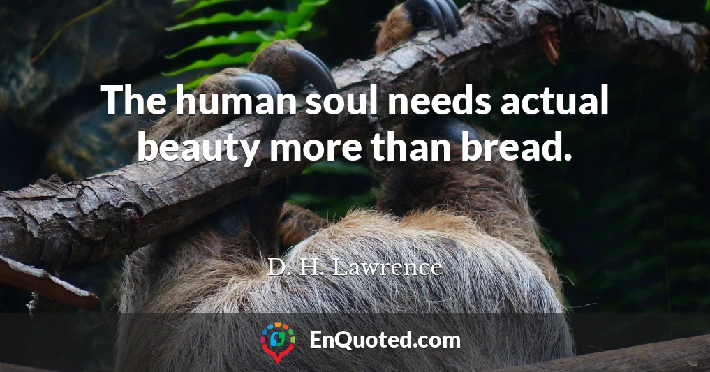 The human soul needs actual beauty more than bread.