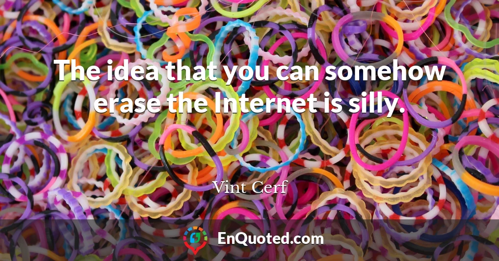 The idea that you can somehow erase the Internet is silly.