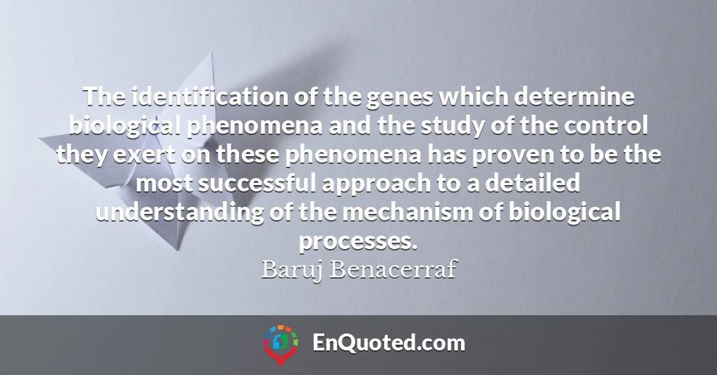 The identification of the genes which determine biological phenomena and the study of the control they exert on these phenomena has proven to be the most successful approach to a detailed understanding of the mechanism of biological processes.