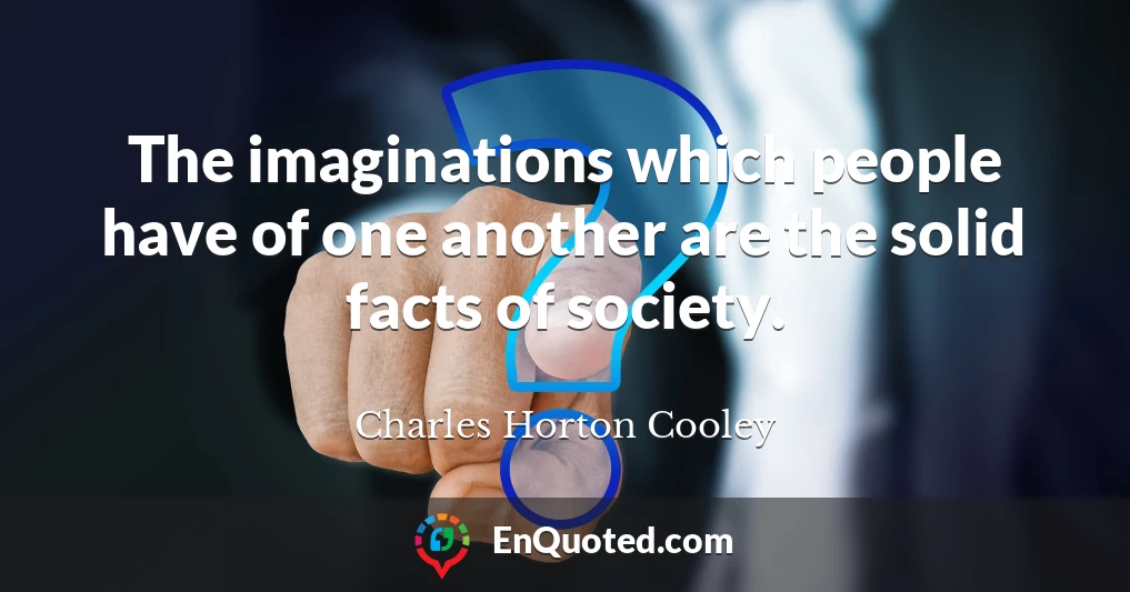 The imaginations which people have of one another are the solid facts of society.