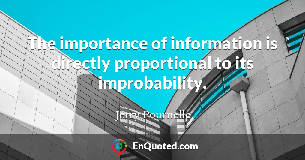 The importance of information is directly proportional to its improbability.