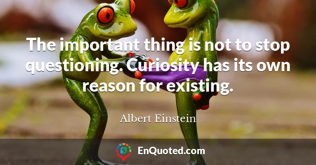 The important thing is not to stop questioning. Curiosity has its own reason for existing.