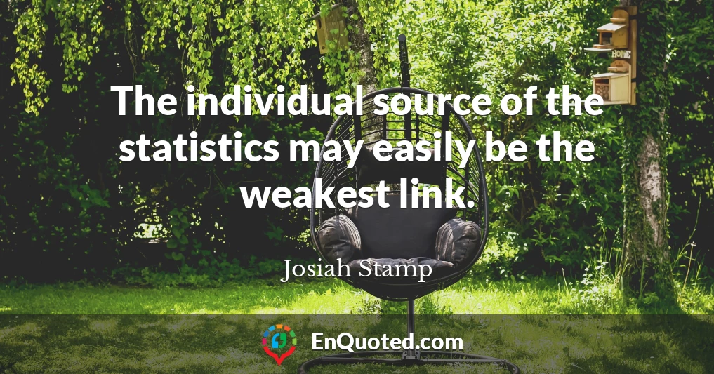 The individual source of the statistics may easily be the weakest link.