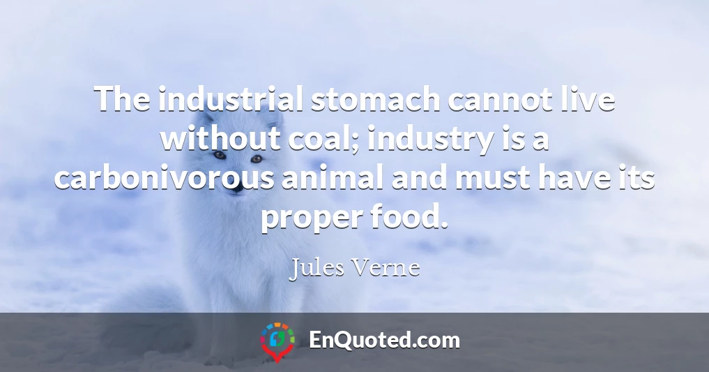 The industrial stomach cannot live without coal; industry is a carbonivorous animal and must have its proper food.