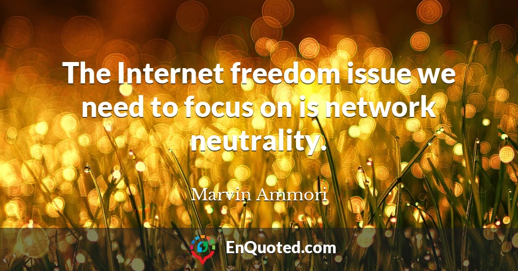 The Internet freedom issue we need to focus on is network neutrality.