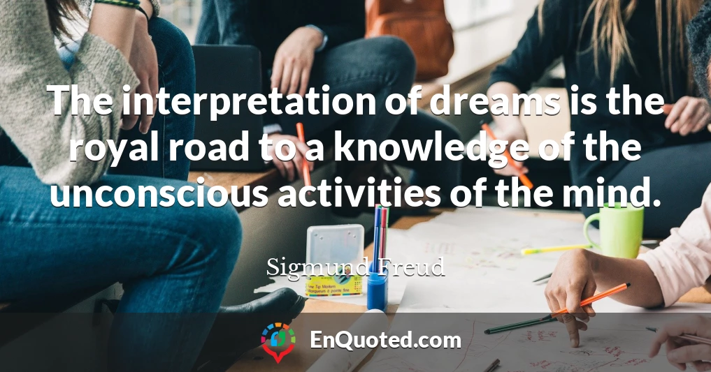 The interpretation of dreams is the royal road to a knowledge of the unconscious activities of the mind.
