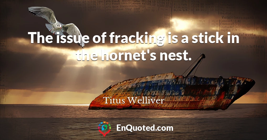 The issue of fracking is a stick in the hornet's nest.