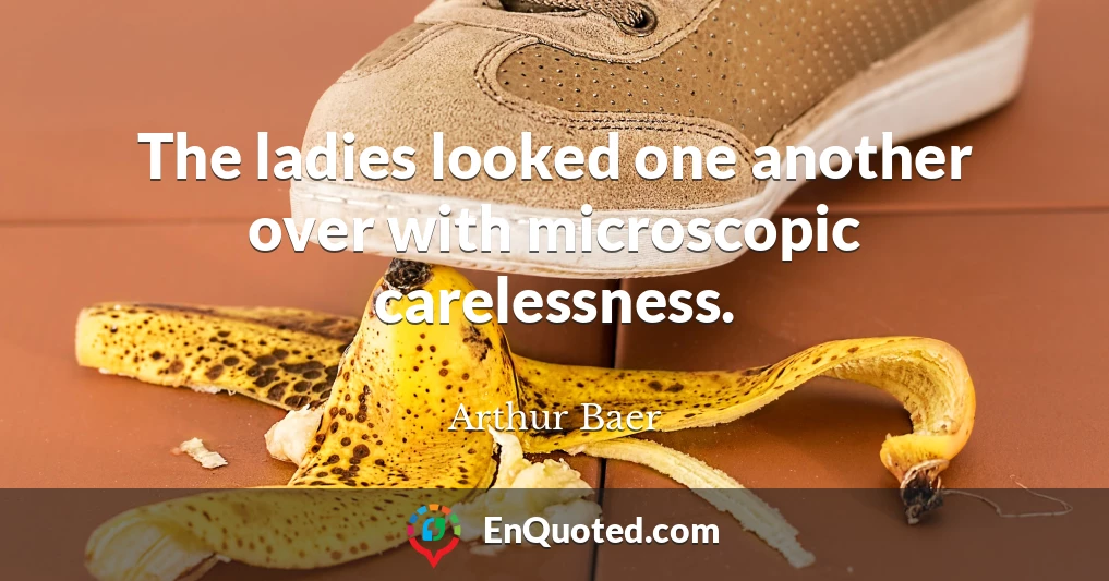 The ladies looked one another over with microscopic carelessness.